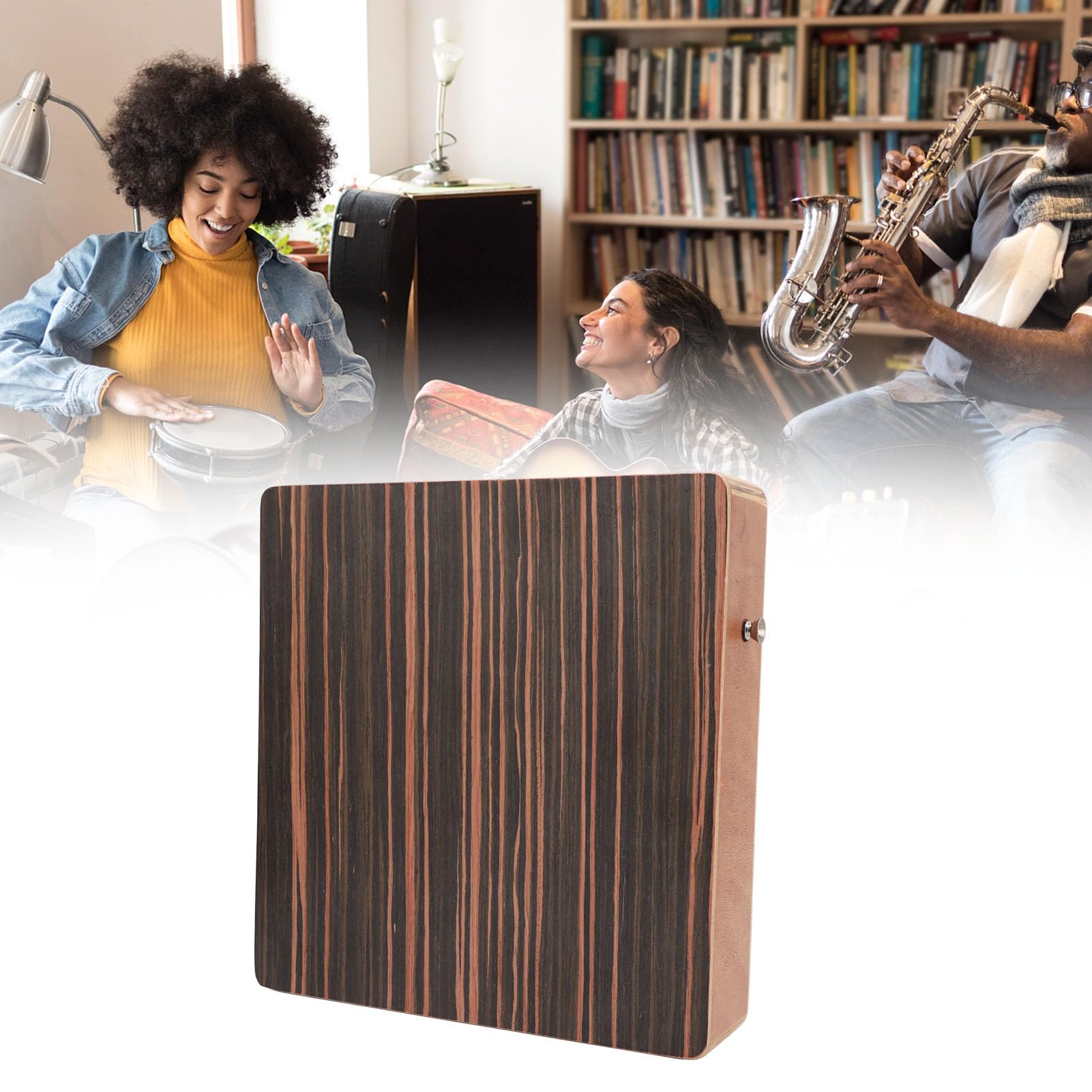 Tambor de Cajón, Instrumento de Percusión de Caja de Cajón de Viaje de Tambor de Mano Plano Portátil de ébano para Principiantes
