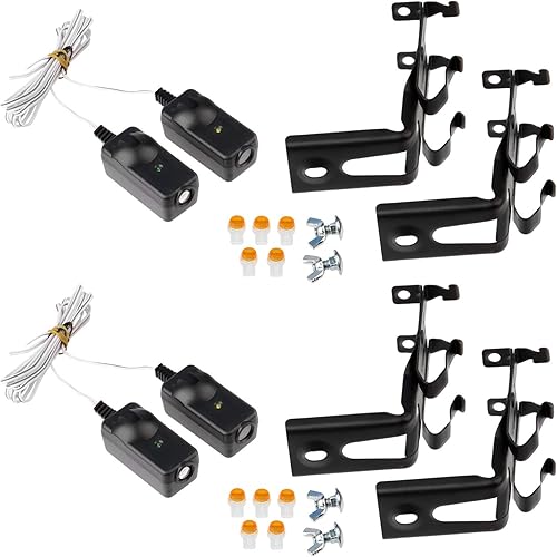 2 ojos de haz de seguridad con sensor de seguridad para 41A5034 Liftmaster Sears Chamberlain Craftsman Abridor de puerta de garaje con soportes (1