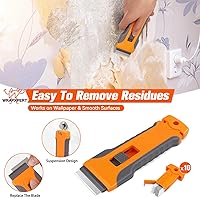 Vista 4 de WRAPXPERT Papel Pintado Herramientas Kit de herramientas de alisado de papel tapiz con espátula de fieltro, rodillo de costura, raspador de afeitar