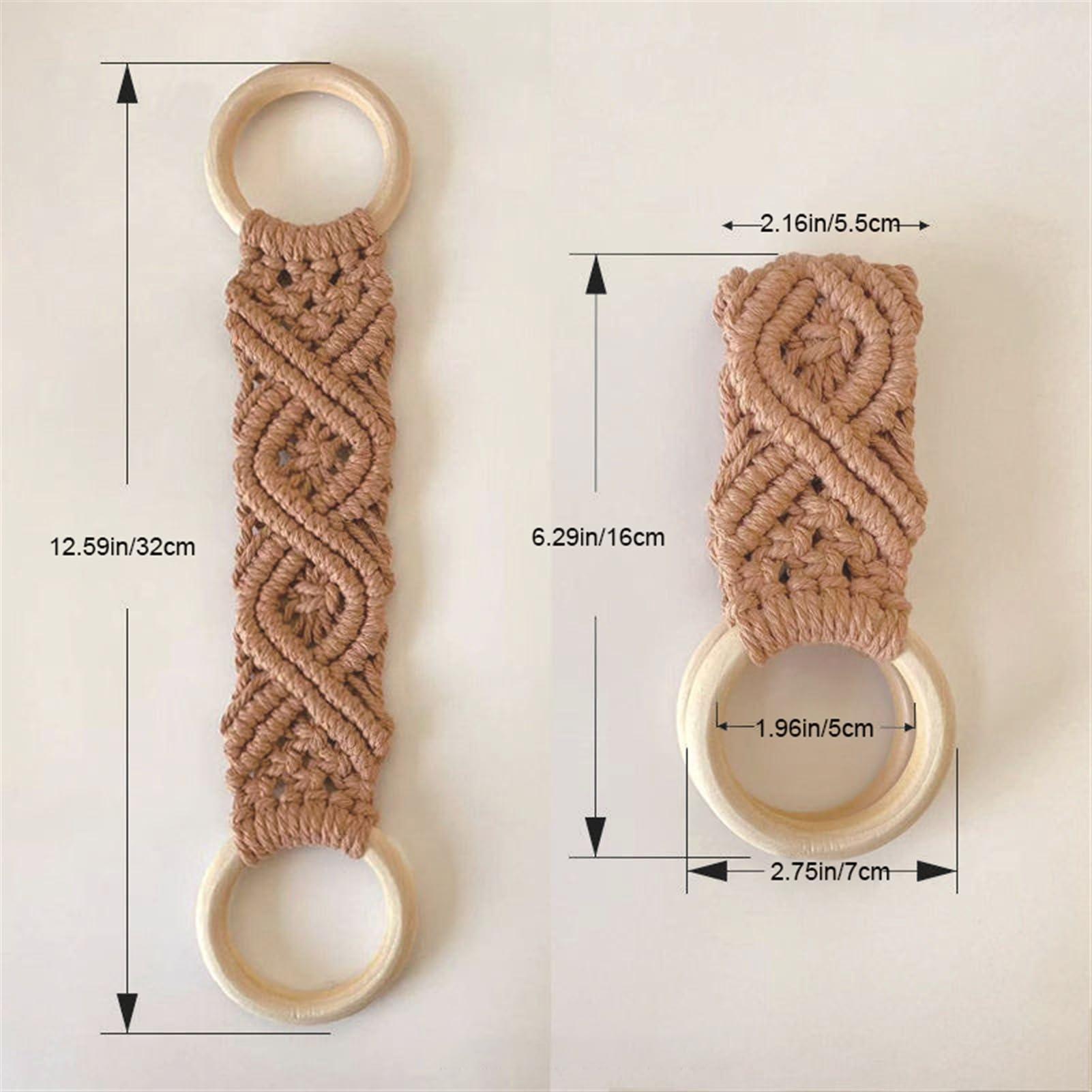 Lot de 4 porte-serviettes en crochet – Anneaux décoratifs à suspendre pour cuisine, cuisine, cuisine, poignée de four et cintre de salle de bain, jaune pour décoration de maison et de cuisine