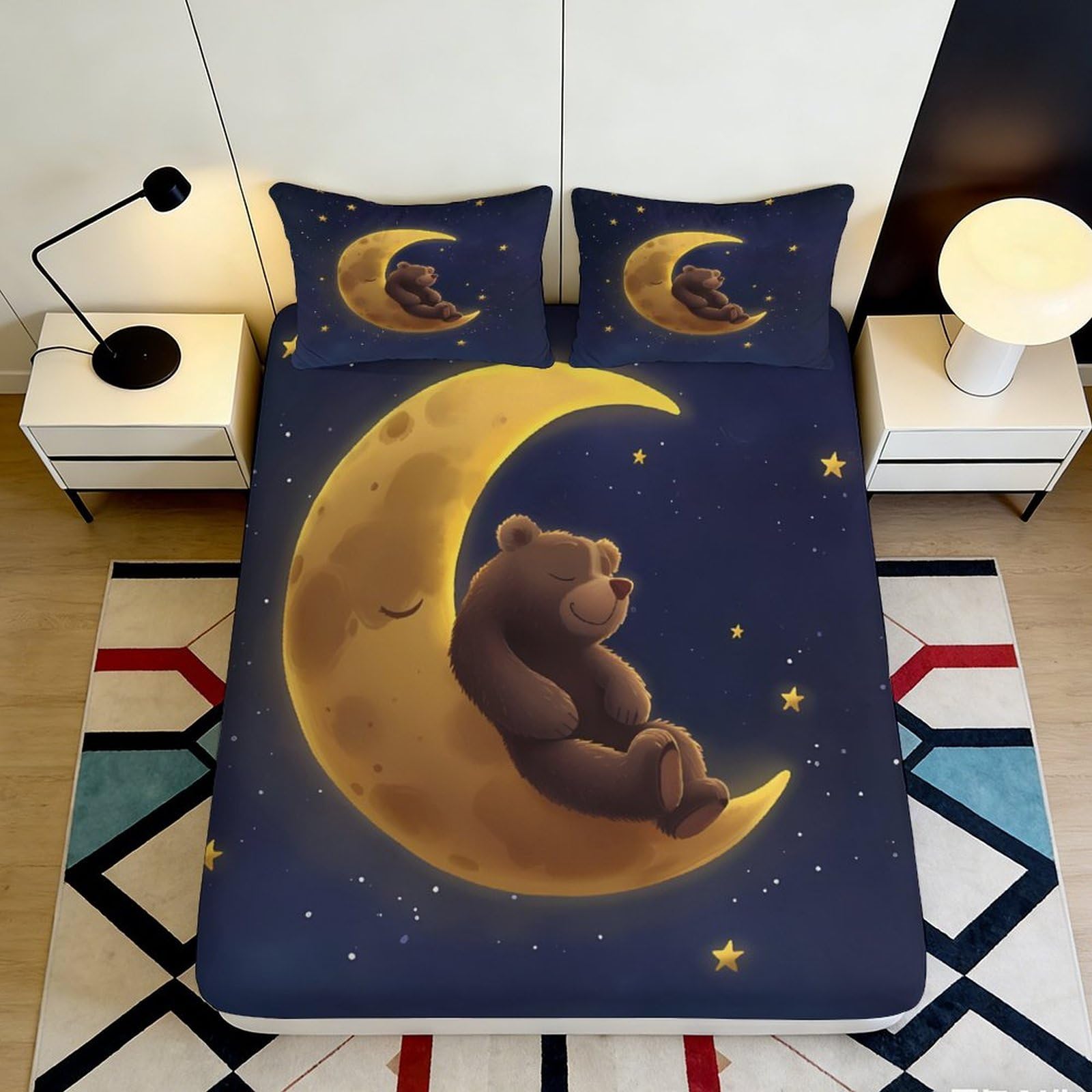 3D Printed Watercolor Marble Fitted Sheet Microfiber Deep Pocket Non-Slip Bedding Set Abstract Mattress Fitted Cover for Bedroom 160x200x25cm