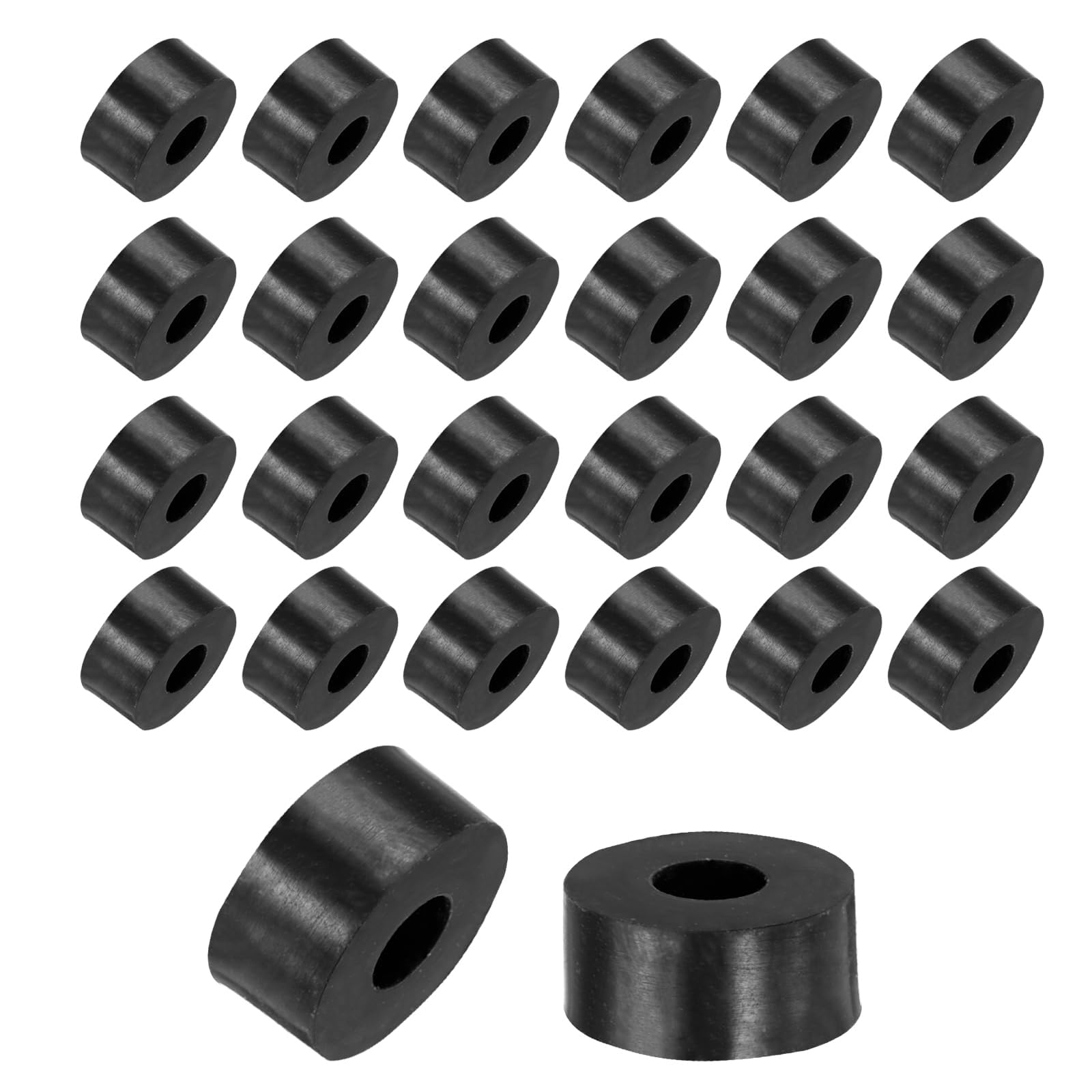 Unifizz 48PCS Rubber Spacers 13mm OD 5mm ID 6mm Height Round Anti Vibration Spacer Rubber Bushing Grommets Thick Rubber Washers for Home Car Accessories