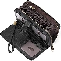 Vista 1 de GAEKEAO Leather Credit Card Holder Wallet for Women RFID Blocking Large Capacity Bifold Zipper Card Case Organizer with Wristlet 45 Slots