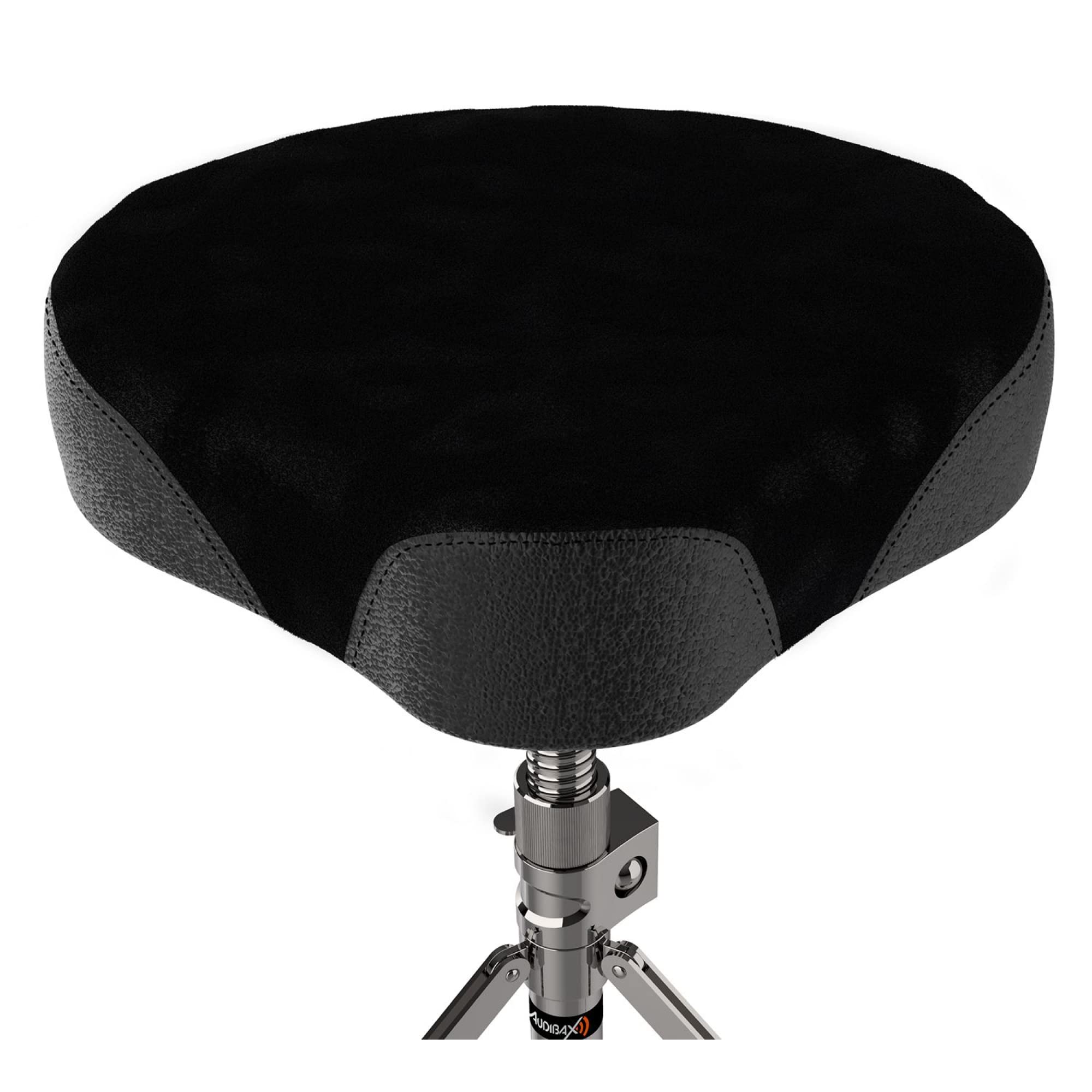 Audibax DT20 - Taburete para Batería - Ajustable en Altura - Sillín para Batería Acolchado - Forma en Trípode con Patas Antideslizantes - Asiento Ergonómico con Acabados