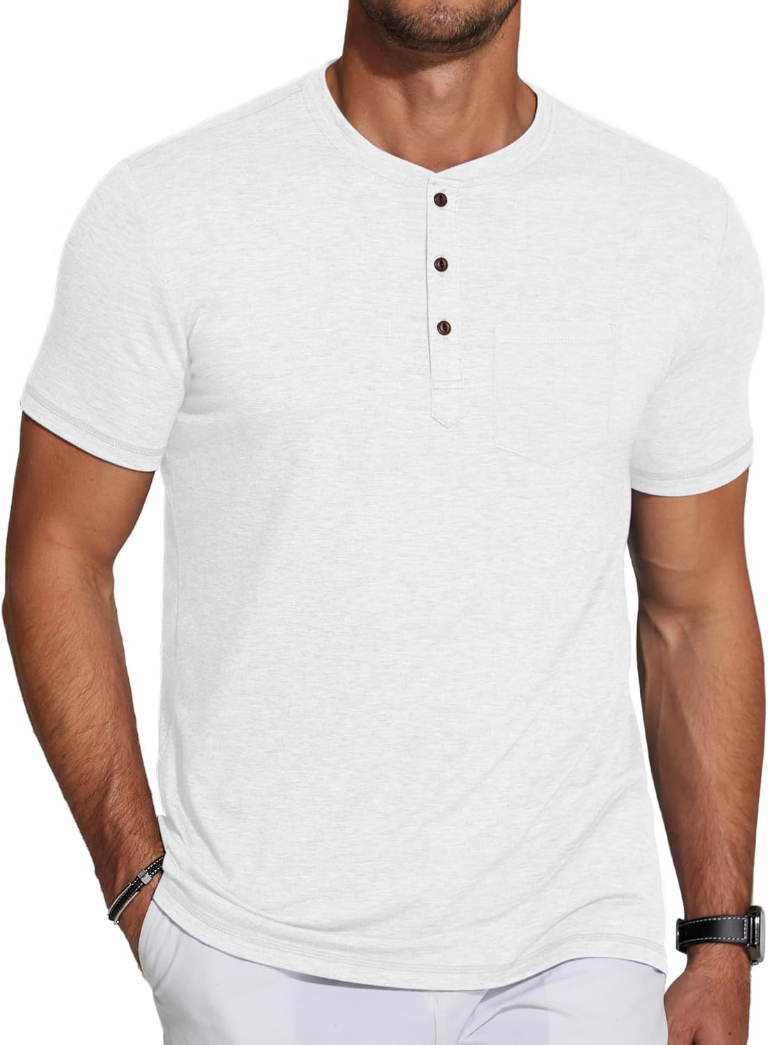 COOFANDY Men's Short Sleeve Henley T-Shirt