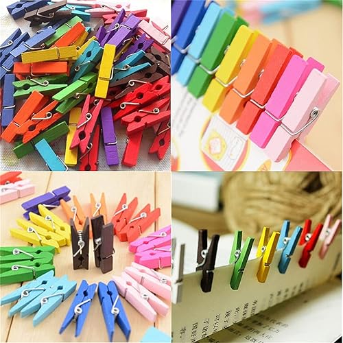 Miniatura 4 de Pinzas de madera para ropa de lavandería, pinzas para fotos, abrazadera de papel, clips de resorte para colgar, pasadores de madera natural, paquete