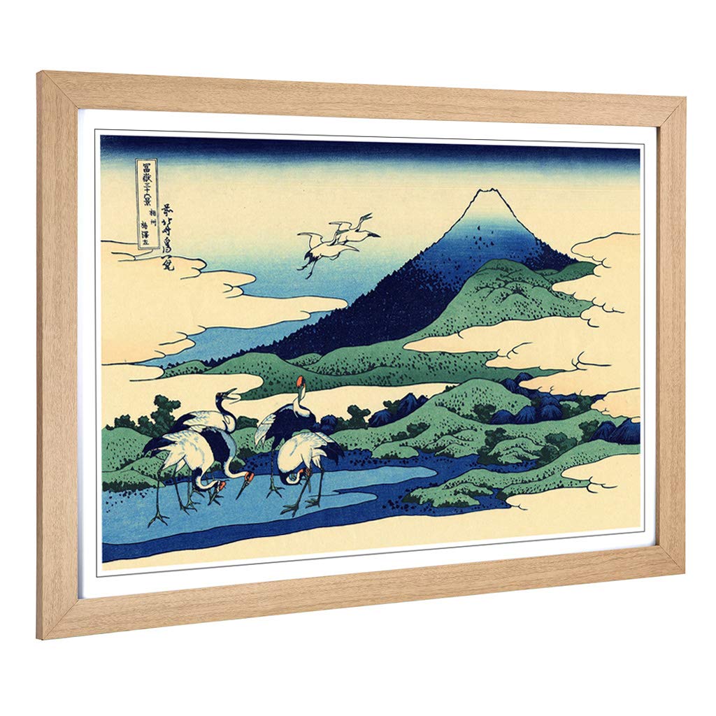 Big Box Art Framed Print of Hokusai Japanese Oriental Sagami Province Design | Wall Art Picture | Home Decor for Kitchen, Living Room, Bedroom, Hallway, Oak, A2 / 24.5x18 Inch / 62x45cm