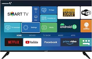 فيديوكون تلفزيون ذكي 43 بوصة بدون حواف FHD اندرويد 14 2024