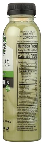 Miniatura 2 de Remedy Organics Proteína  Matcha Fuel 12 onzas líquidas  Batidos de proteínas a base de plantas, listos para beber  Orgánico, sin gluten, sin