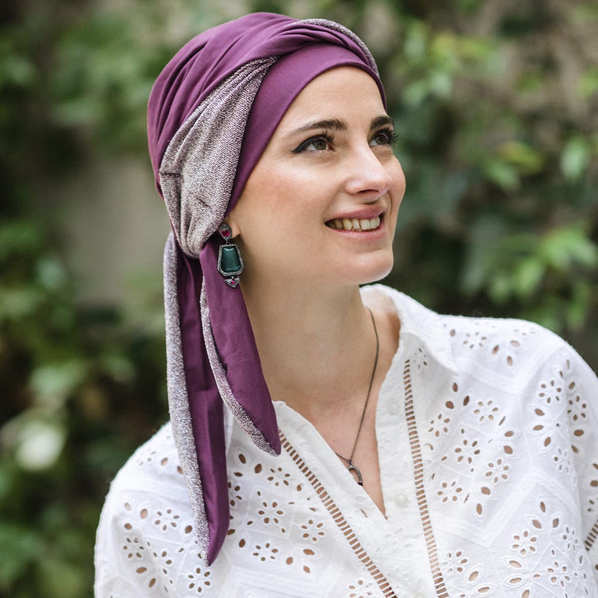 CAREBELL Turbante Oncologico Bambù Smooth Gala Malva · Chemioterapia e Alopecia · Molto Morbido Traspirante e Senza Cuciture Interni · Regolabile per Donna