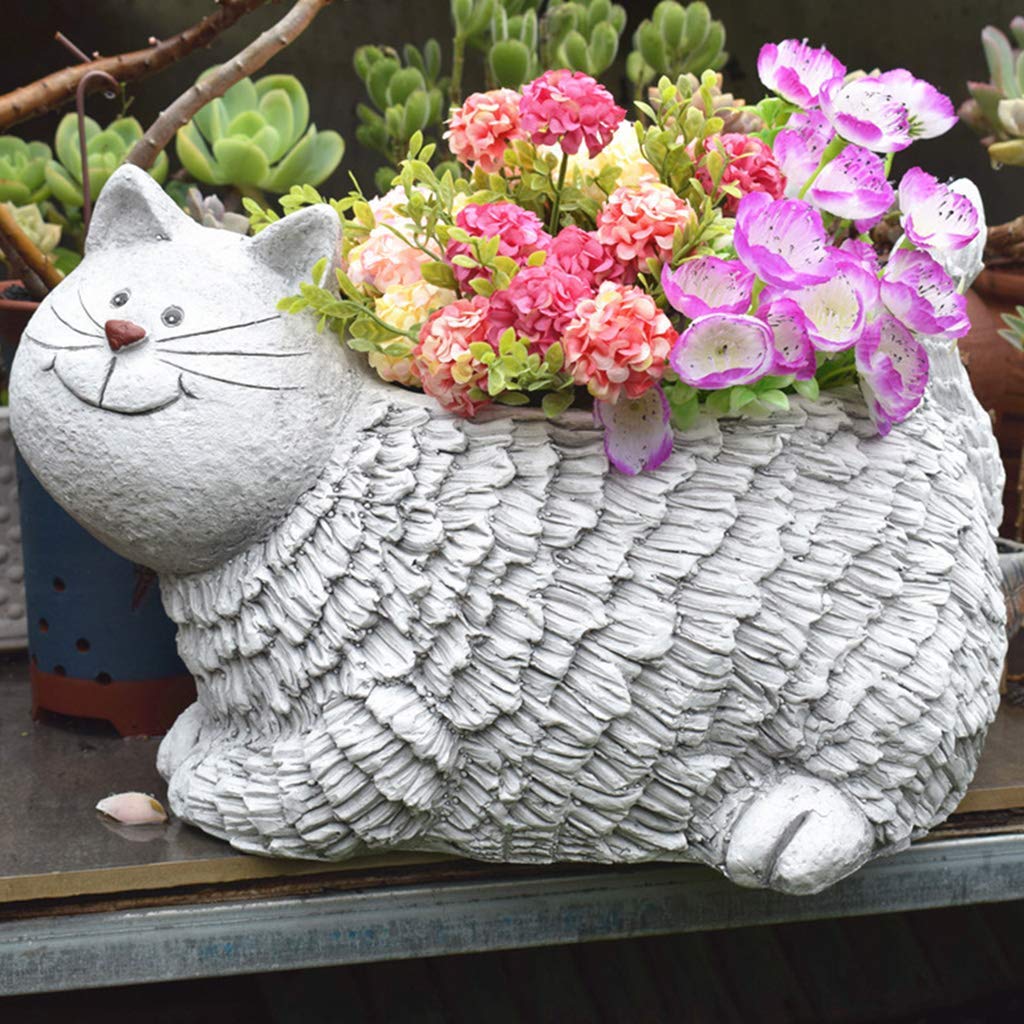 Amazon.co.jp: 屋外の植木鉢、ガーデンコートヤード猫植物鉢植え