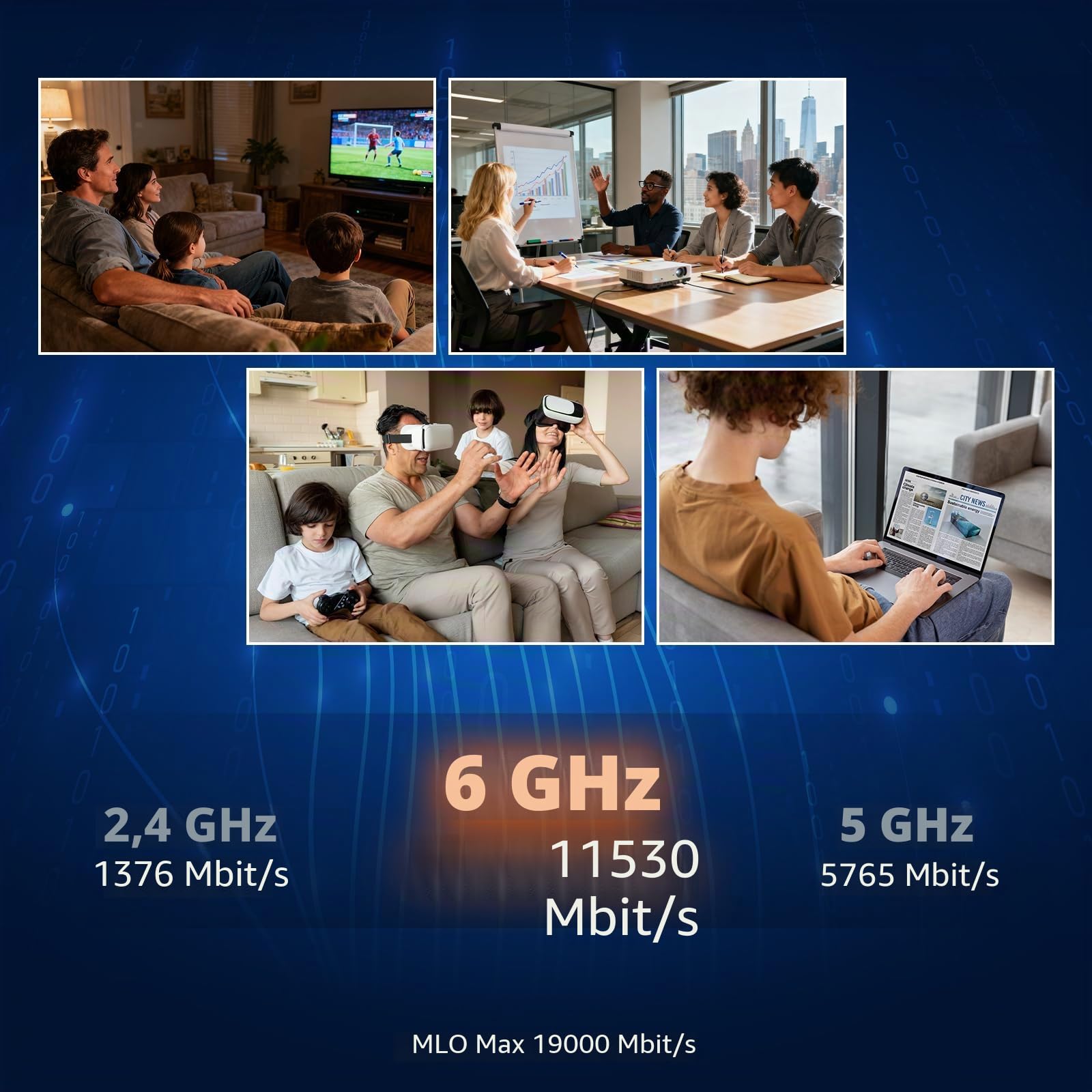 LTC Routeur WiFi 7 ​​Velo7 Max BE19000, MIMO 4×4, 12 Flux, 320 MHz jusqu'à 19 Gbit/s, 2 Ports 10 GHz et 4 Ports 1 GHz, Modulation 4096-QAM, 10 antennes, sécurité de Niveau Entreprise