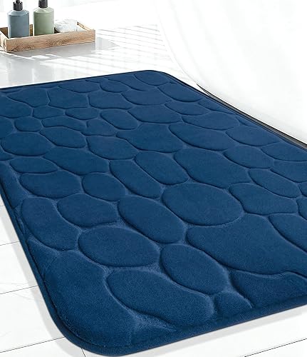 Miniatura 8 de YIHOUSE - Tapete de baño de espuma viscoelástica, extrasuave y superabsorbente, con patrón de adoquín, alfombra lavable a máquina (17 x 24 pulgadas,
