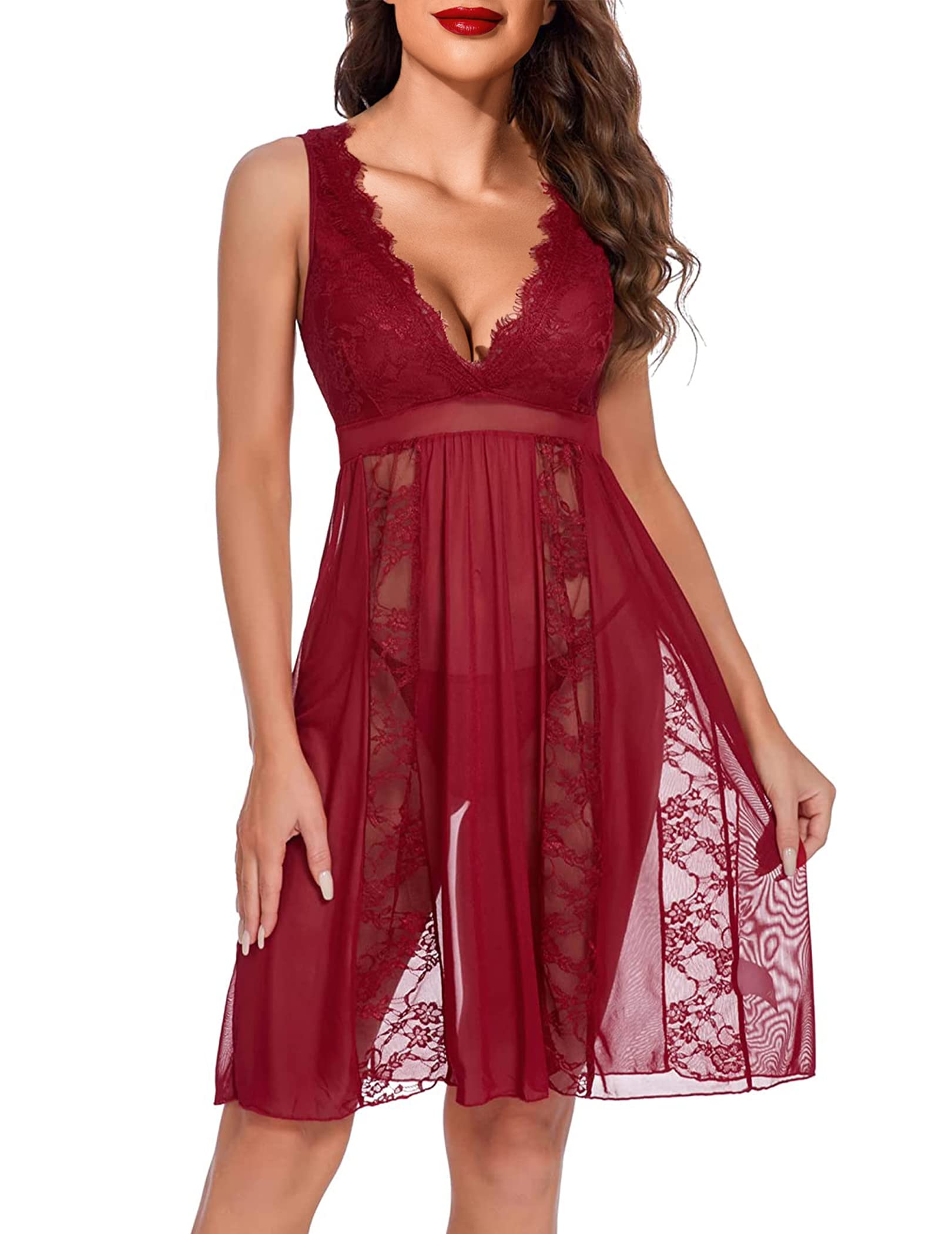 Avidlove Babydoll Lingerie for Women Sexy Nightgowns for Bride Lace Chemise Lingerie Nighty