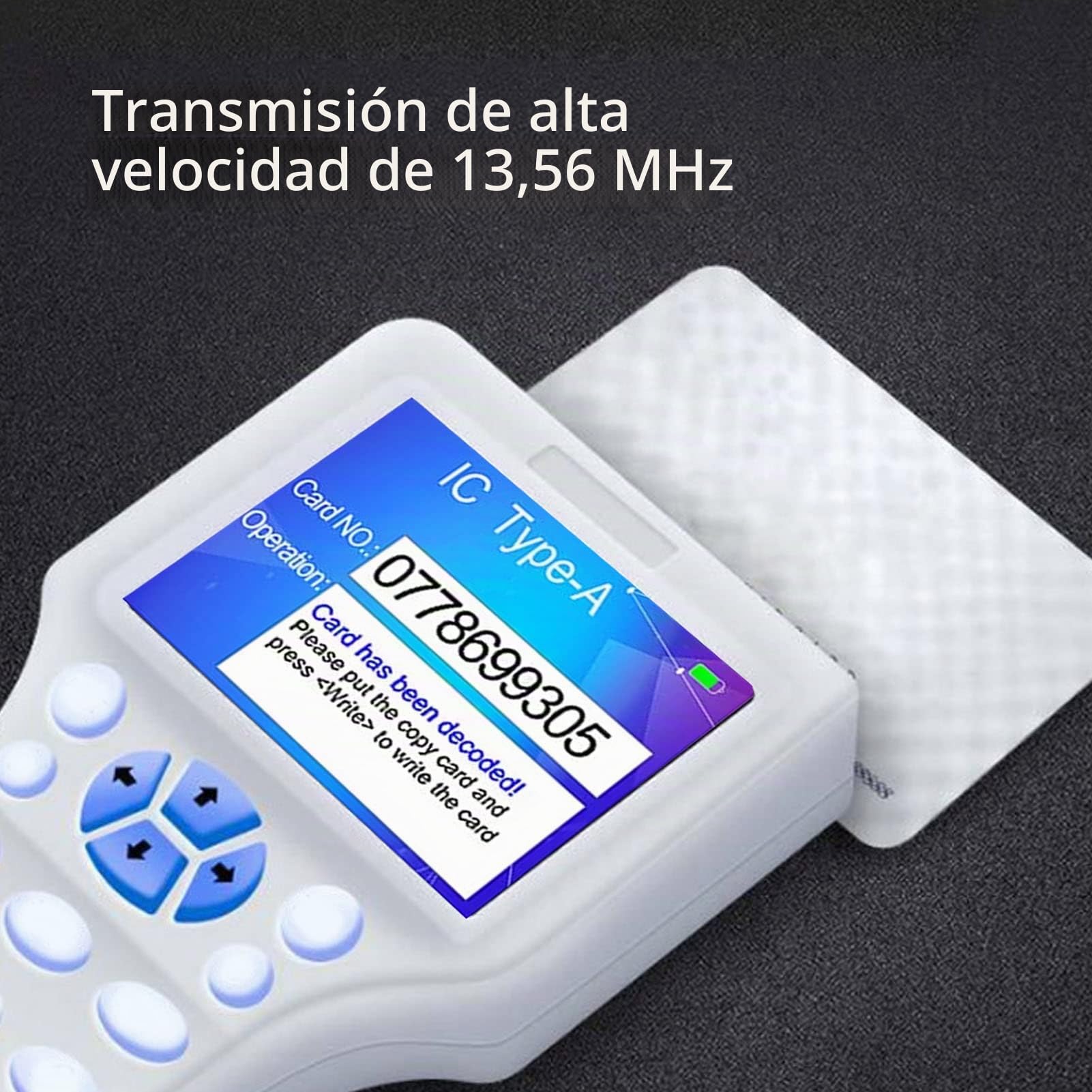 Copiadora de Tarjetas RFID NFC, Lector de Tarjetas de Identificación IC de 10 Frecuencias, Duplicador, Programador de Tarjetas Inteligentes con 10 Tarjetas T5577, Llaveros T5577