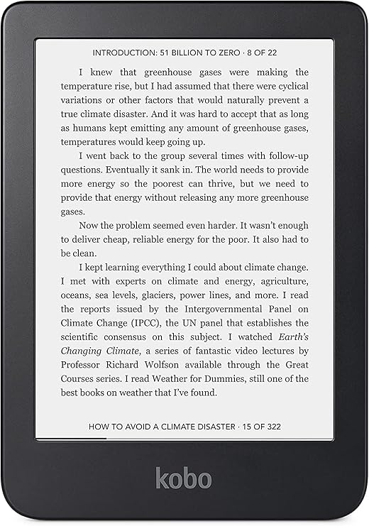 Kobo Clara 2E eReader GlareFree 6” HD Touchscreen ComfortLight