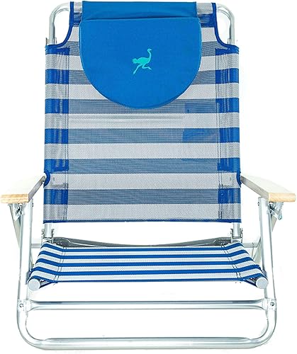 Vista 4 de Ostrich South Beach - Silla de arena, azul/blanco