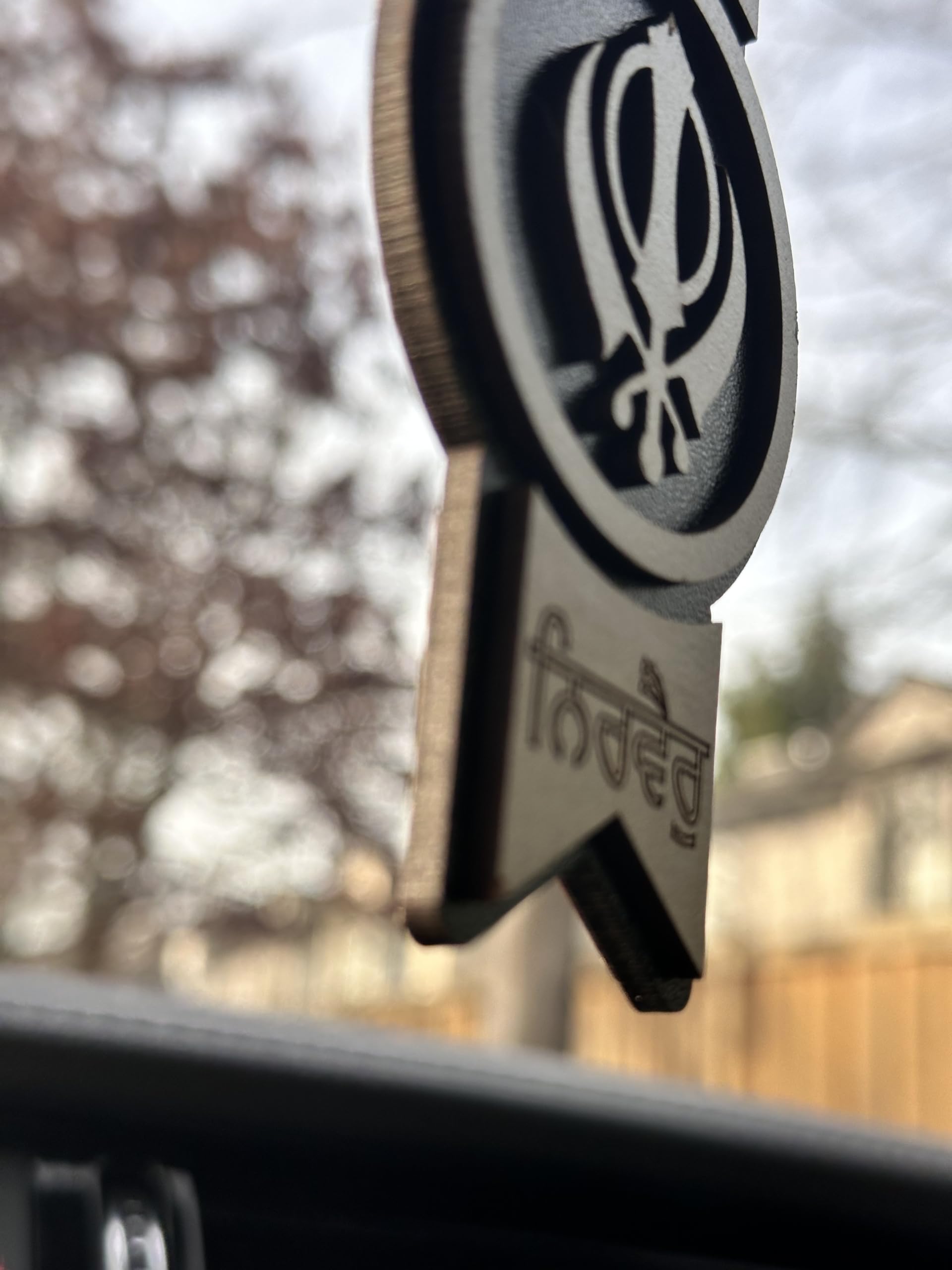 Khanda Car Hanging Accessory Punjabi Sikh Car Decor Accessory Sikh with Nirbhau Nirvair Engraving Handmade