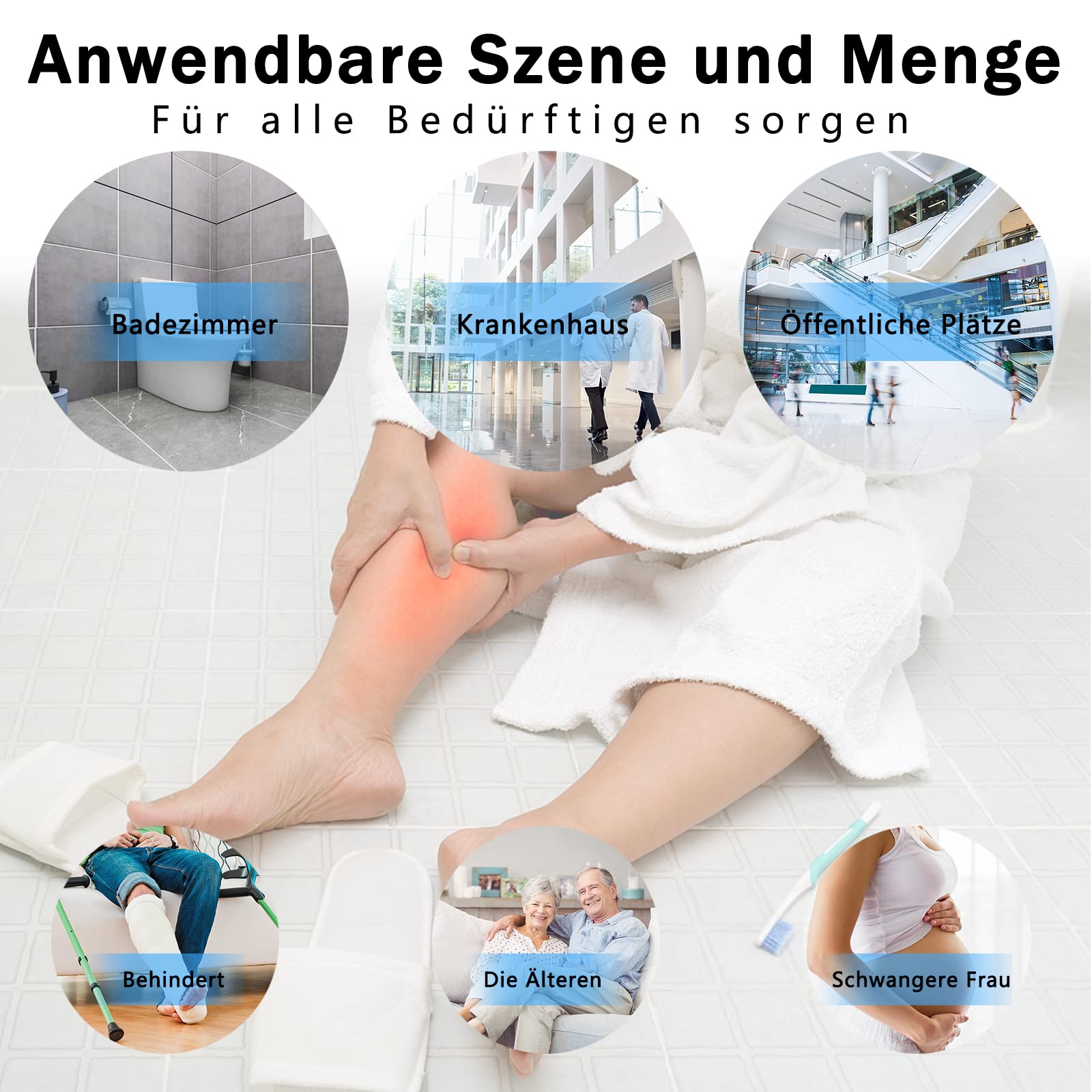 Supporto per WC mobile, regolabile in altezza, con cestino, antiscivolo, per anziani, incinte, disattivato, portata fino a 200 kg, bianco