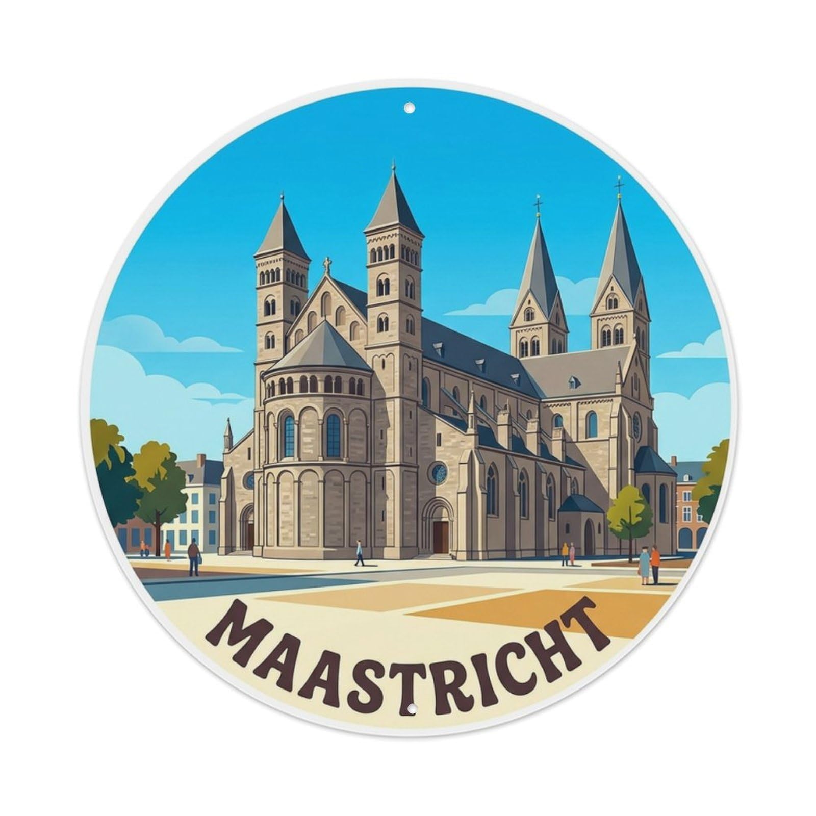 Metal Tin Sign Vintage Travel Netherlands Maastricht