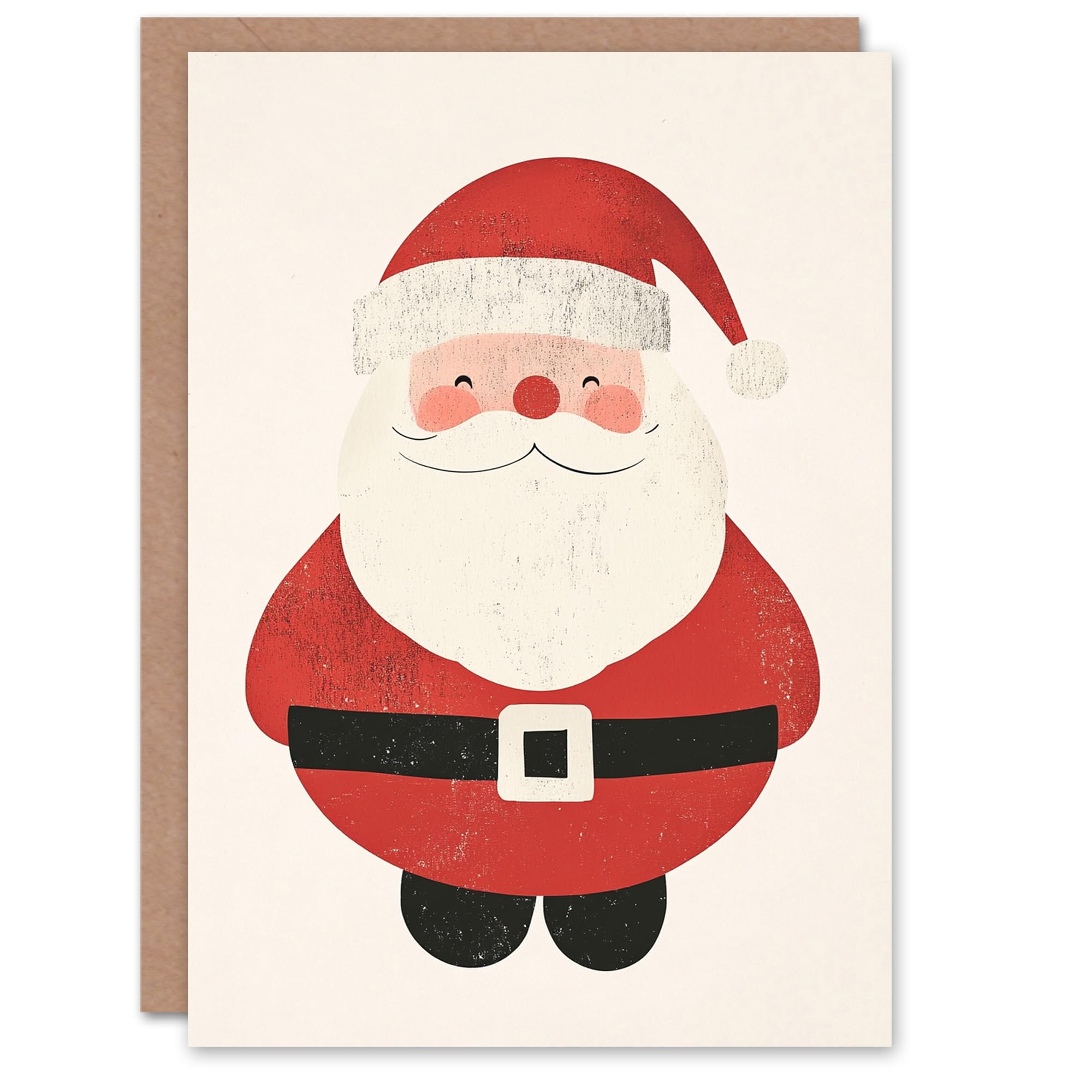Wee Blue Coo Jolly Santa Claus Happy Smile Cartoon Fun Xmas Art Blank For All Christmas Card