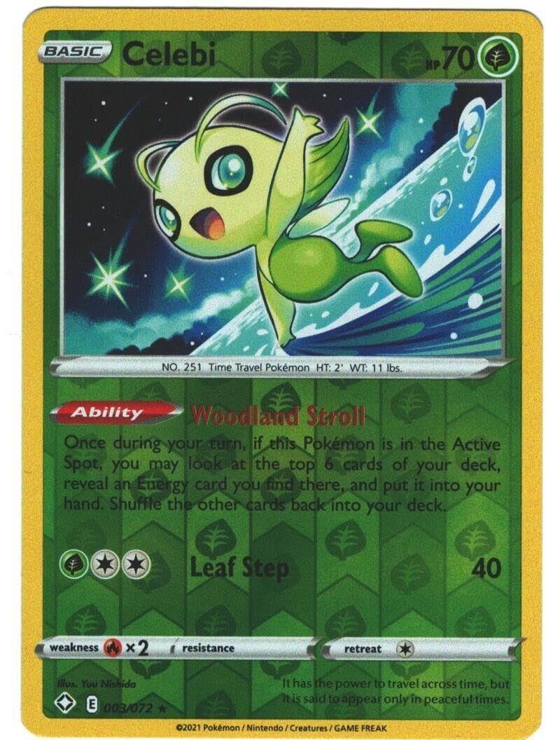Amazon.com: Pokemon - Celebi 003/072 – Shining Fates – Reverse Foil