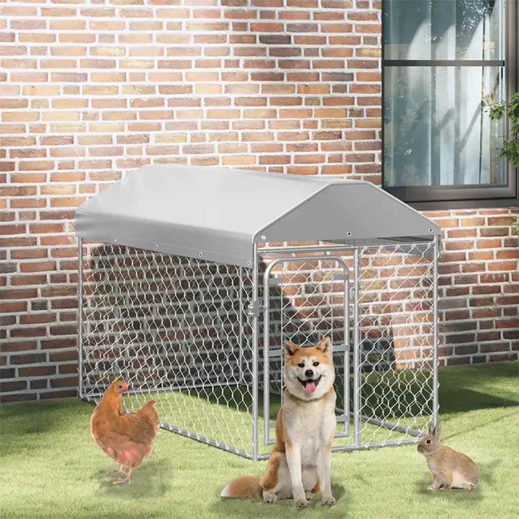 Chenil d extérieur avec toit pour chiens 200x100x125 cm