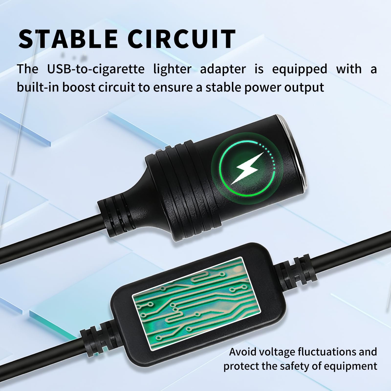 Convertitore USB 5V a Presa Accendisigari 12V Adattatore Auto Portatile con Uscita Massima per Alimentazione Dispositivi GPS Dashcam Luci LED e Accessori Veicolari