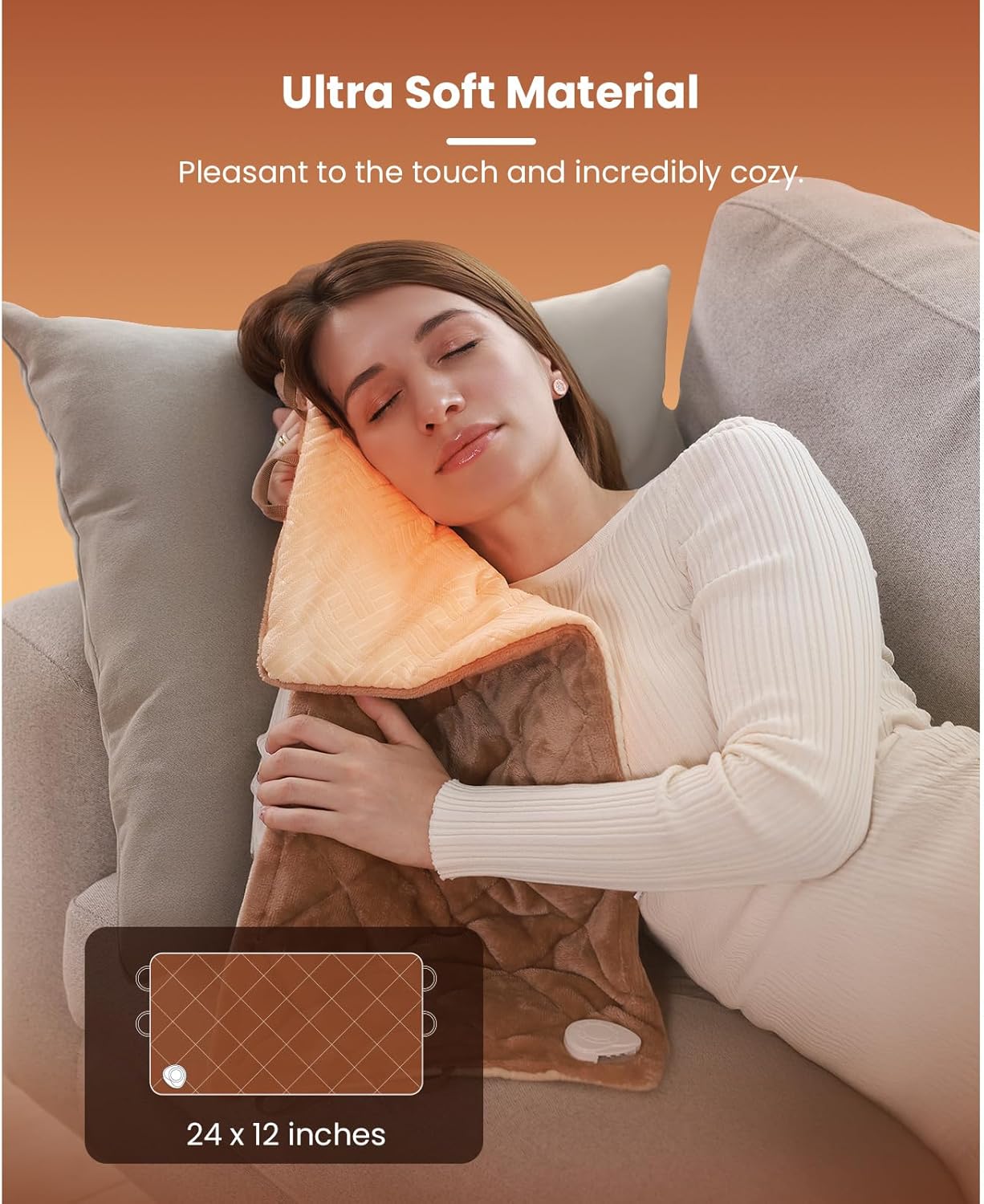 BOB AND BRAD Weighted Heating Pad with Far Infrared Therapy, FSA Eligible Electric Heating Pad for Back Neck Shoulders Pain Relief, Gift for Women Men, ETL Certified & HSA Eligible 2.4lbs 12"x24" - Image 7