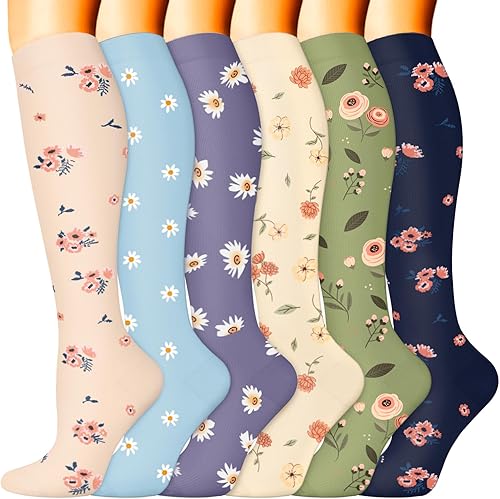 Miniatura 36 de Sooverki - Calcetines de compresión de cobre para circulación, para mujeres y hombres, 6 pares, para correr, atletismo, medicina, enfermería, viajes