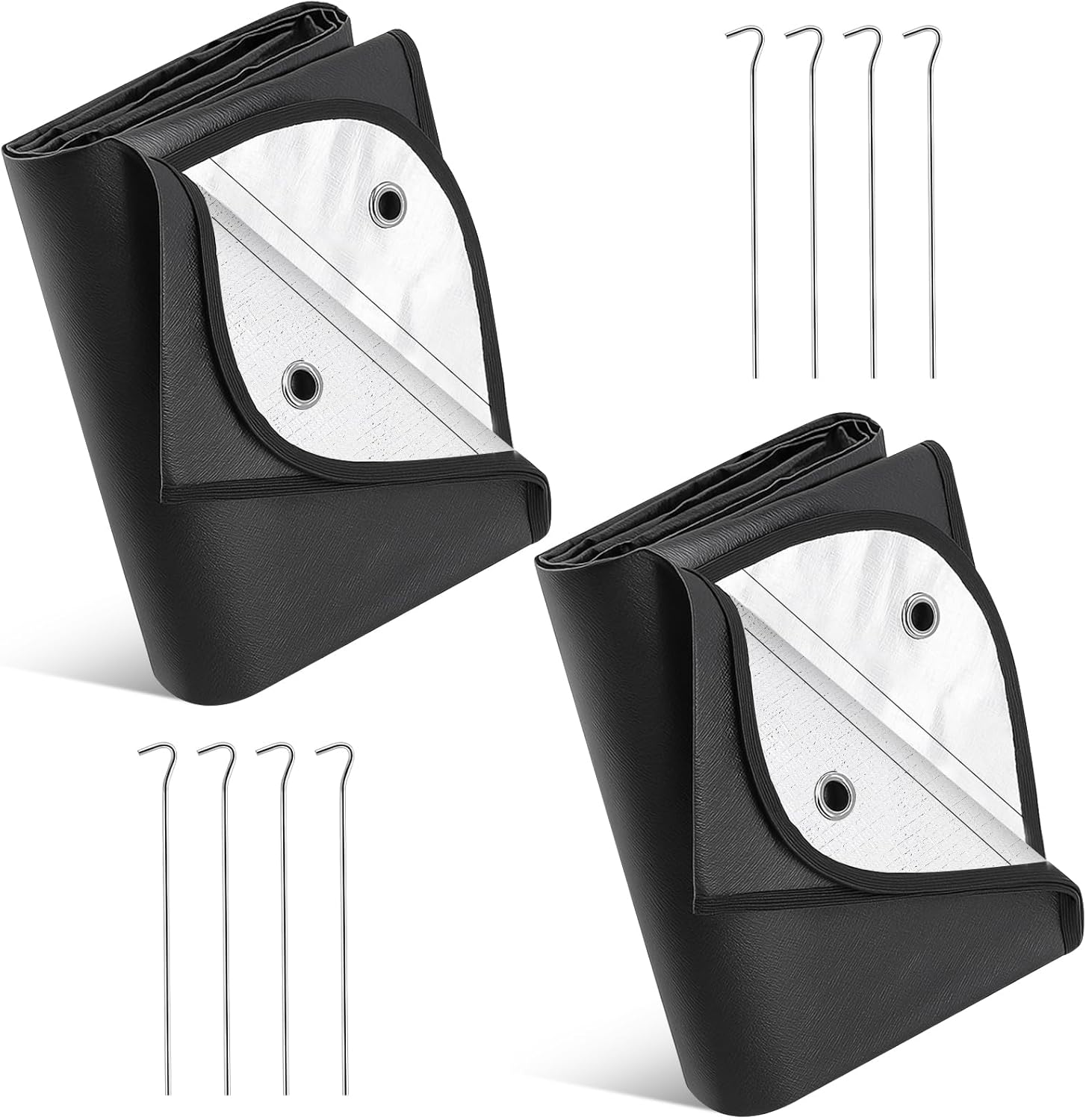 Kingdder 2 Pcs Heavy Duty Insulated Tarp Emergency Blankets for Survival 60 x 82 Inches Thermal Reflective Tarp Cold Weather Camping Blanket Winter Tent Insulation for Hiking(Black) Kingdder 2 Pcs Heavy Duty Insulated Tarp Emergency Blankets for Survival 60 x 82 Inches Thermal Reflective Tarp Cold Weather Camping Blanket Winter Tent Insulation for Hiking(Black)