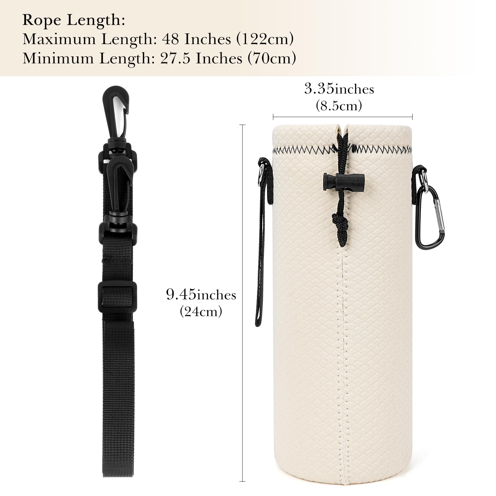 Linkidea Water Bottle Carrier with Strap Compatible with YETI Rambler Bottle 26oz/36oz - Image 2