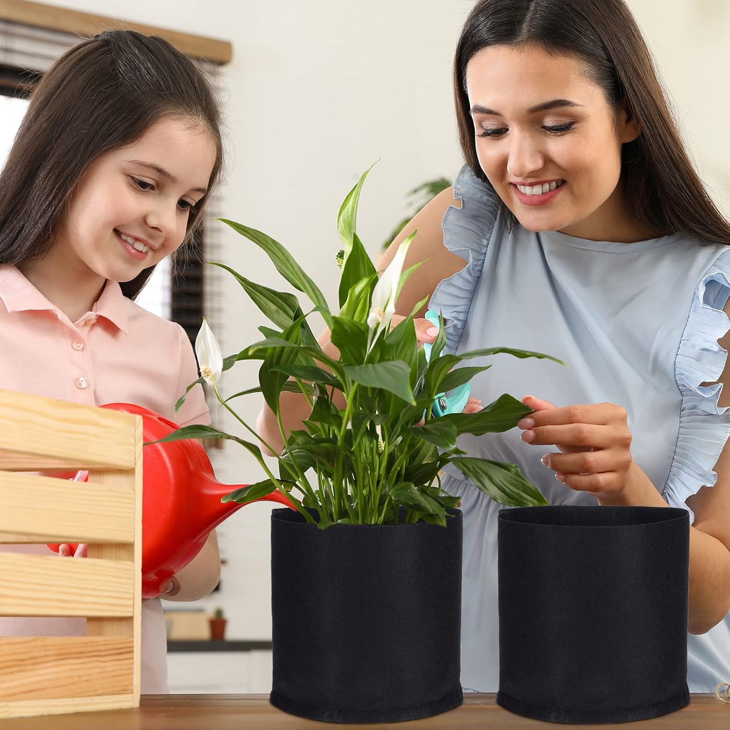 Zubebe 60 Pack Plant Grow Bags Bulk Garden Bags Aeration Grow Pots Heavy Duty Thickened Nonwoven Fabric Plant Pots Black Planting Container for Potato Tomato Vegetable Flower Fruits (5 Gallon) - Image 5