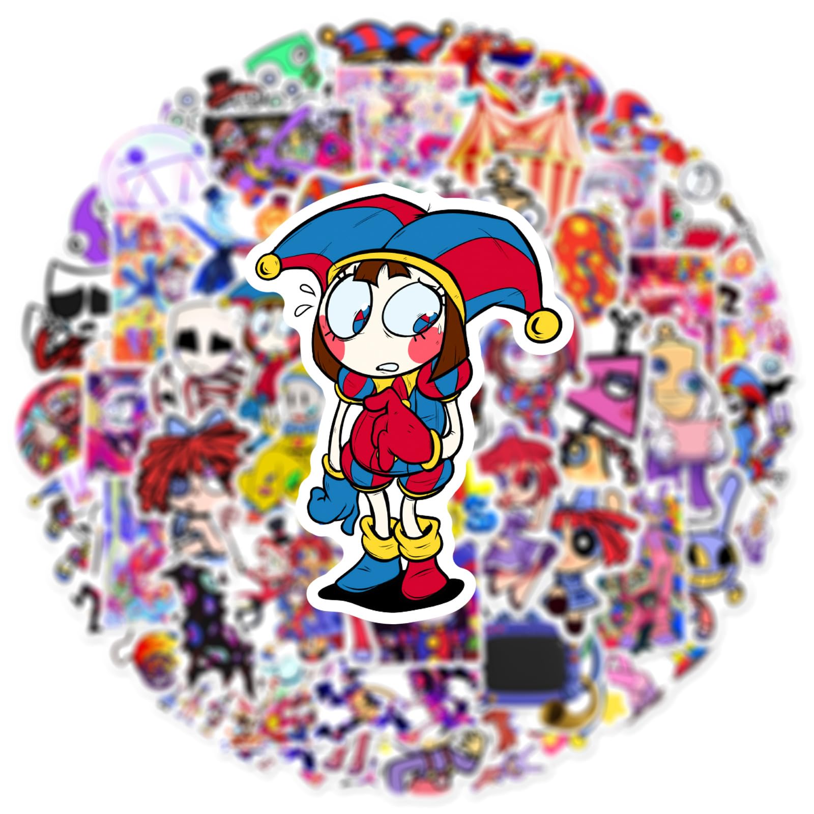 54 Pcs Circus-Themed Vinyl Stickers - Waterproof, Cute Cartoon Decals For Mugs, Laptops, Skateboards & Books