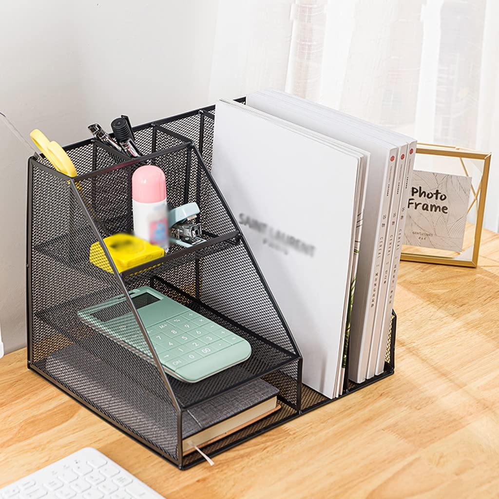 Zeitschriftensammler aus Metallgeflecht, für Papiere und Zeitschriften, stilvoll, 31 x 25,5 x 25,5 cm, Aufbewahrungslösung für Zuhause und Büro, Schwarz