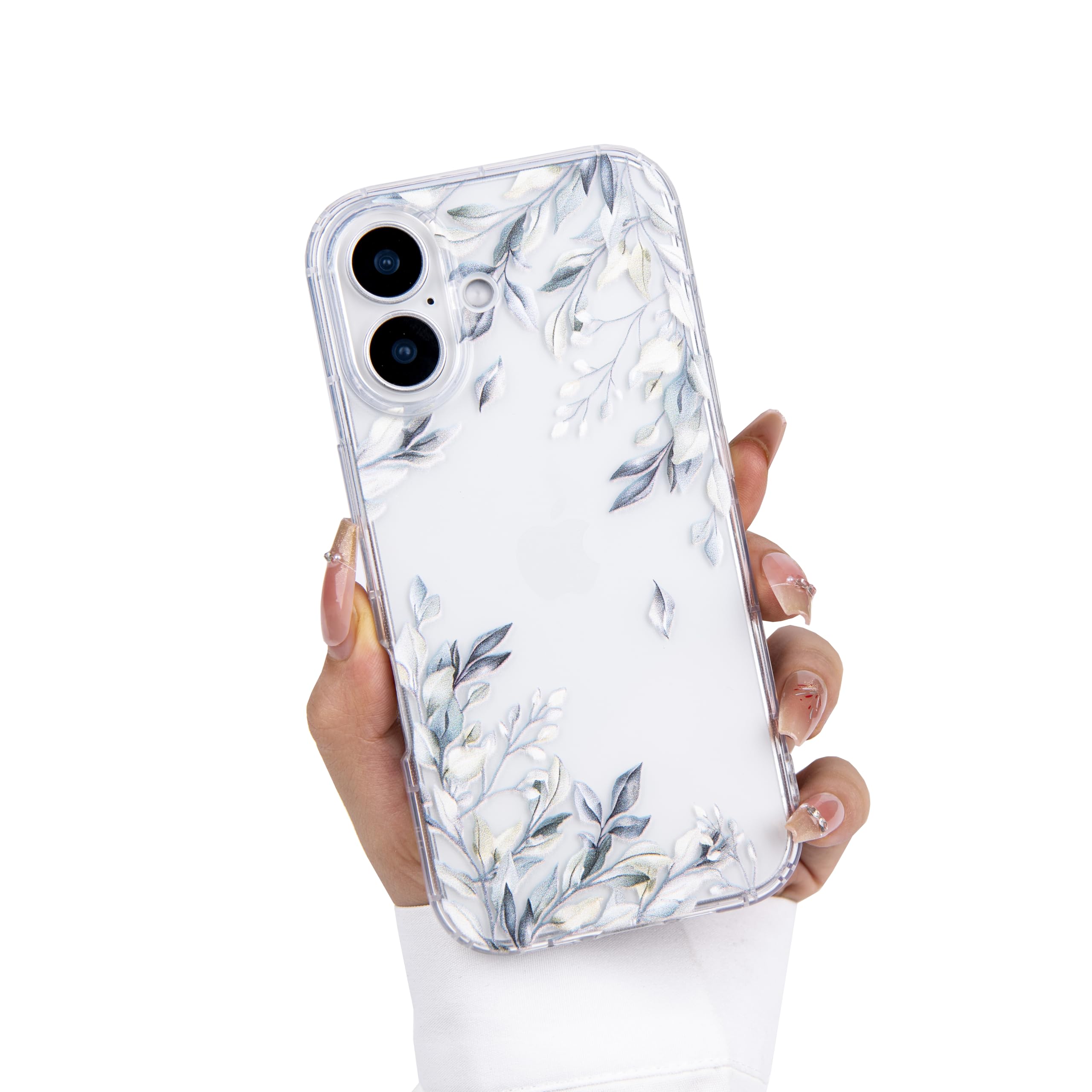 Einaily Hülle für iPhone 17 Case Crystal Clear Handyhülle Mode Chic Blume Muster Ultra Dünn Transparent Klare TPU Silikon Bumper Stoßfest Kratzfest Schutzhülle für iPhone 17 Slim Case Cover