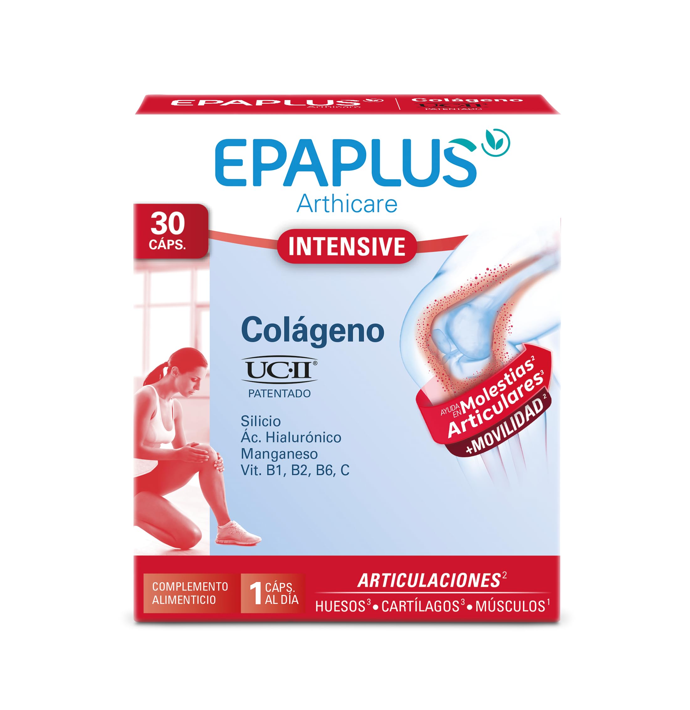 EPAPLUS Arthicare | Intensive UC-II® 40 mg | Colágeno Tipo II No Desnaturalizado para el Cuidado Articular Intensivo | Con Ácido Hialurónico y Silicio | Vitaminas y Minerales | 30 Cápsulas