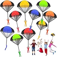 Juuxncgv 10-Pack Tangle-Free Parachute Toys for Kids - Outdoor Flying Toss Toys, 5 Colors, Educational Gifts for Ages 3+