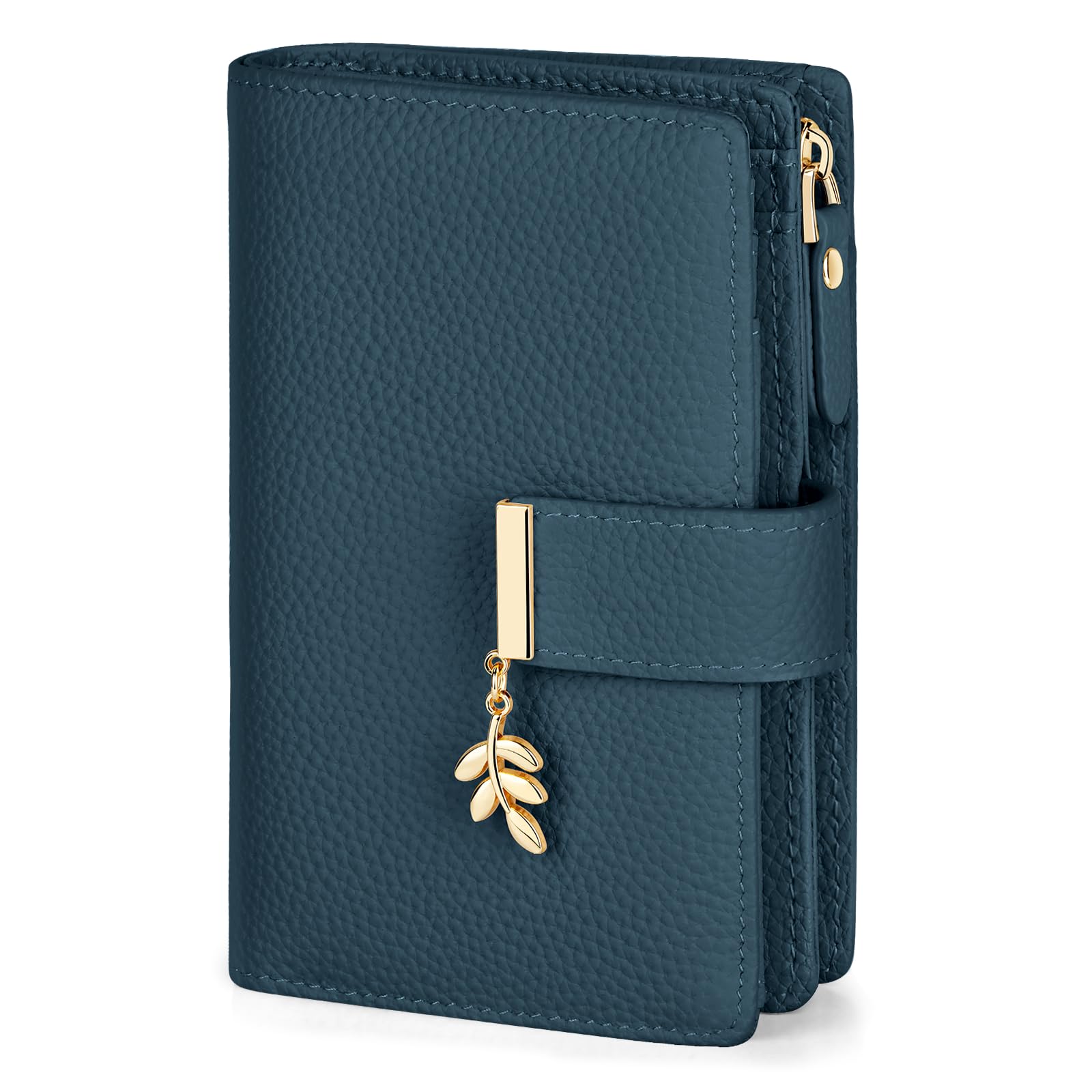 LUROON Portefeuille Femme Cuir, Petit Porte Monnaie Femme RFID Blocage Portefeuille Femme Petit Format avec Grand Compartiment à Monnaie Zippé