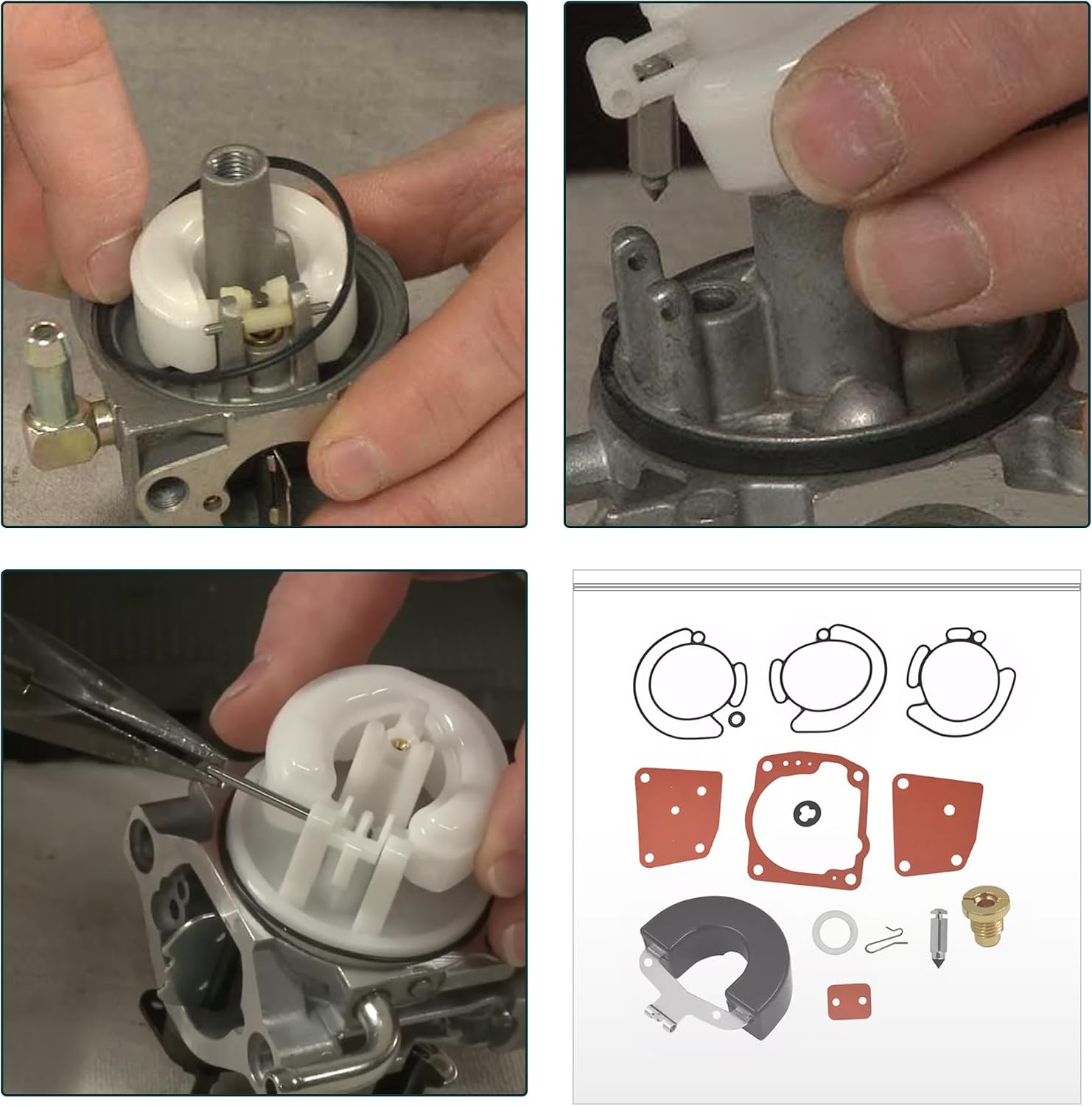 0438996 Carburetor Repair Kit Compatible With OMC Johnson Evinrude Outboard V4 V6 90 100 105 115 150 175 HP Boat Motor Engine OEM# 18-7247 438996 435442 436852 Carburetor Carb Rebuild Kit