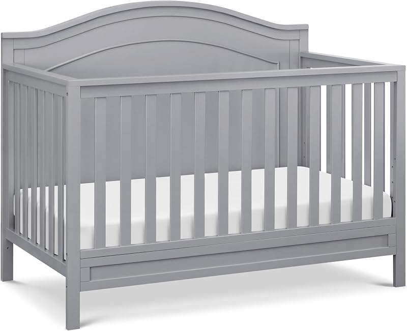 DaVinci Charlie 4-in-1 Convertible Crib, GREENGUARD Certified, Grey | Converts to Toddler Bed, Daybed, Full-Size Bed, 4 Adjustable Mattress Heights, Conversion Kits Sold Separately, Easy Assembly