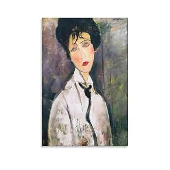 アメデオ・クレメンテ・モディリアーニ　アートポスター モディリアーニの名画】Portrait of Madame｜額フレーム付き