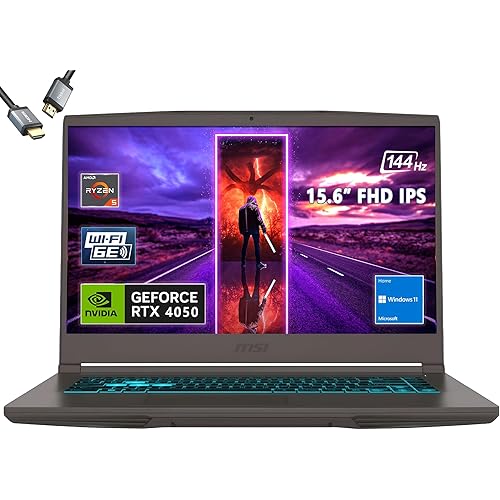 MSI Thin 15 15.6”144Hz Gaming Laptop，AMD R5-7535HS，RTX 4050，Window 11，w/HDMI (16GB RAM | 1TB PCIe SSD)