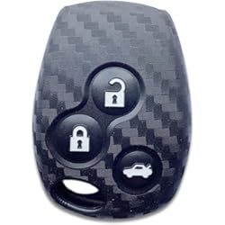 Funda Para Llave Mazda 2 Funda de Goma de Silicona para Llave de Coche con Patrón de Fibra de Carbono 3 Botones Compatible con Renault Dacia Modus Laguna Megane Clio 3 Twingo Kangoo Remote Case (3 Botones)