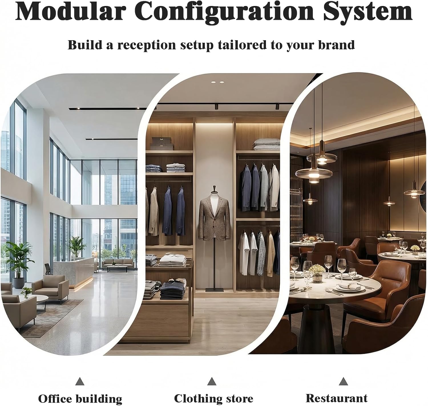 86.6" L-Shaped Reception Desk with LED Lights and Slatted Grille, Modern Front Desk with Built-in Outlets for Salon, Retail Store,Office,White Checkout Counter with Dimmable Switch,Reception Counter