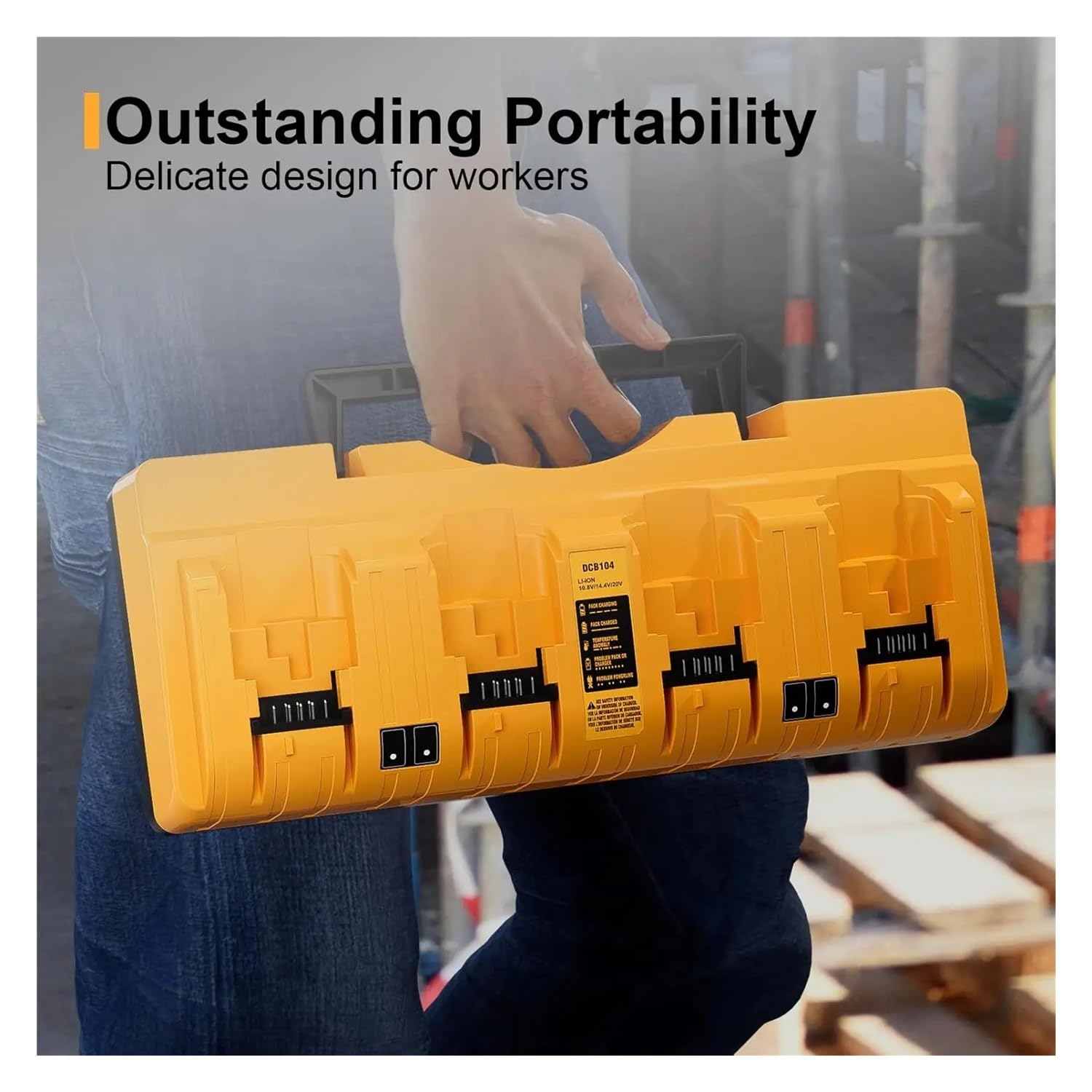 Reemplazo Compatible for Cargador de batería Dewalt DCB104, Compatible con estación de Carga de batería múltiple Dewalt 12V 18V, Cargador rápido de 4 Puertos(UK Plug)