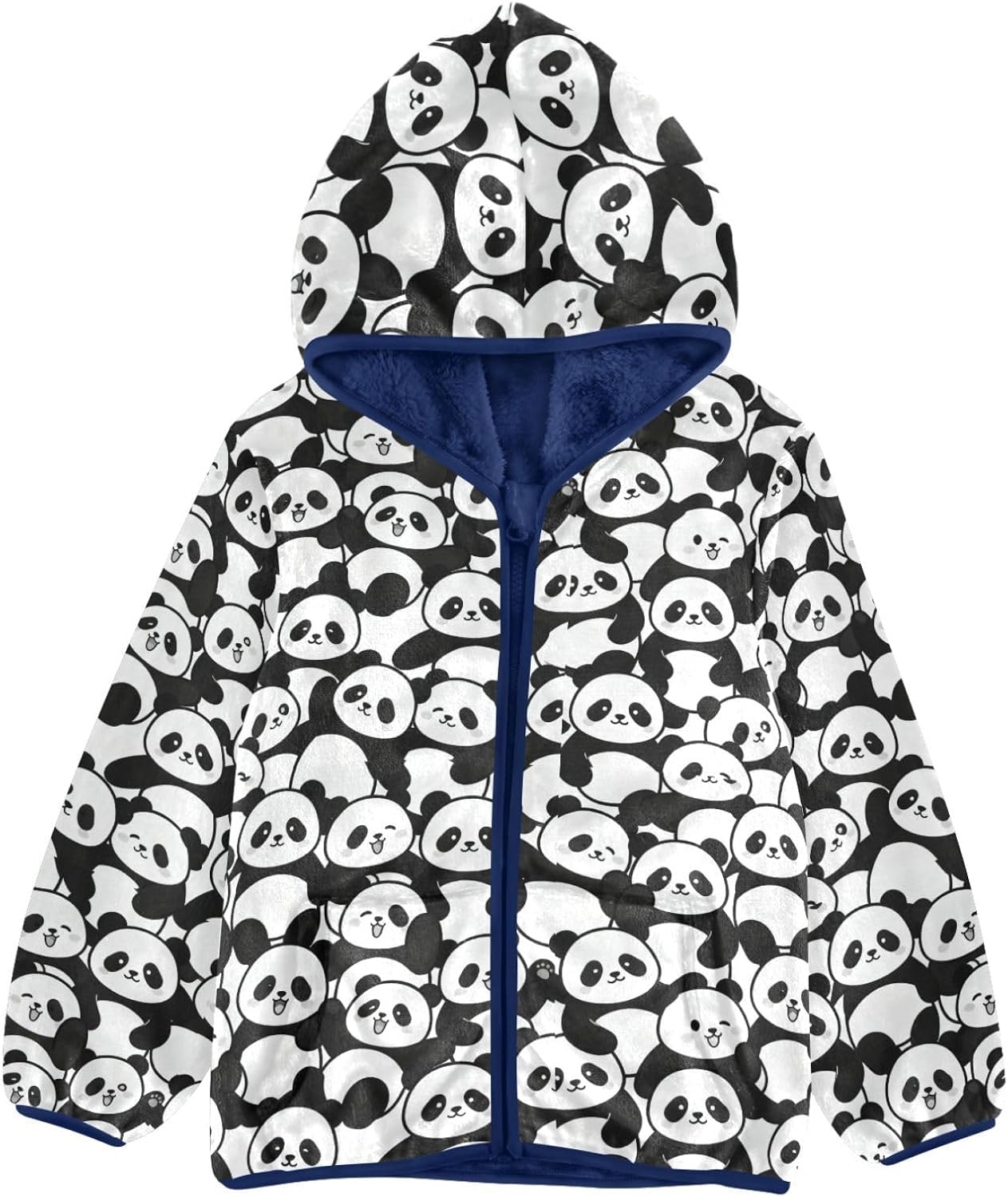 Black and White Fleece Jacket Toddler Boy Children Winter Coat Navy Blue Baby Boys Clothes