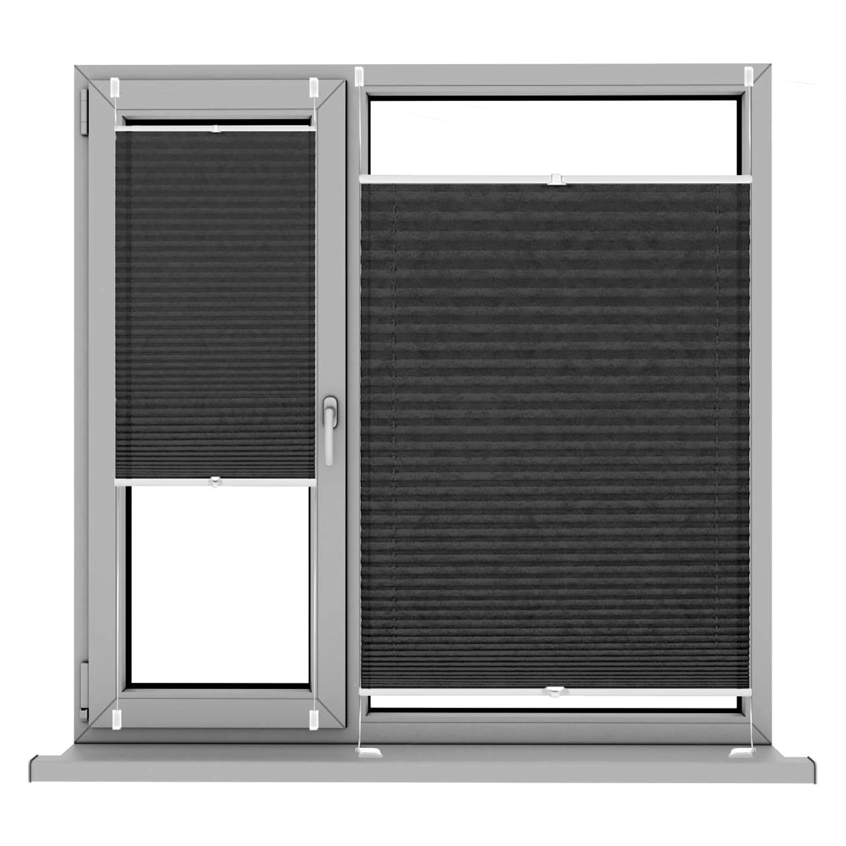Temporary Blinds, Blinds Curtains, 35 x 220 cm Light Filtering, Privacy Protection, No Drilling Door Blinds Includes All Assembly Parts, for Bedroom Bathroom Kitchen, Black