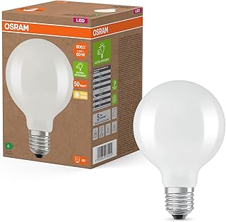 OSRAM LED Superstar Classic Globe G 95 en forme de bouclassique en verre dépoli, 3,8 W, 806 lm,E27, lumière blanc chaud de 2700 K, EEK A, diamètre 95 mm.