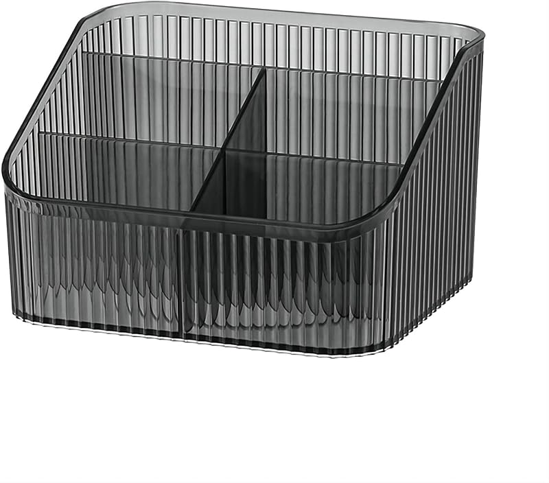 Porta-pincéis de maquiagem DASITON com 5 compartimentos, plástico, Black-L, 1 unidade